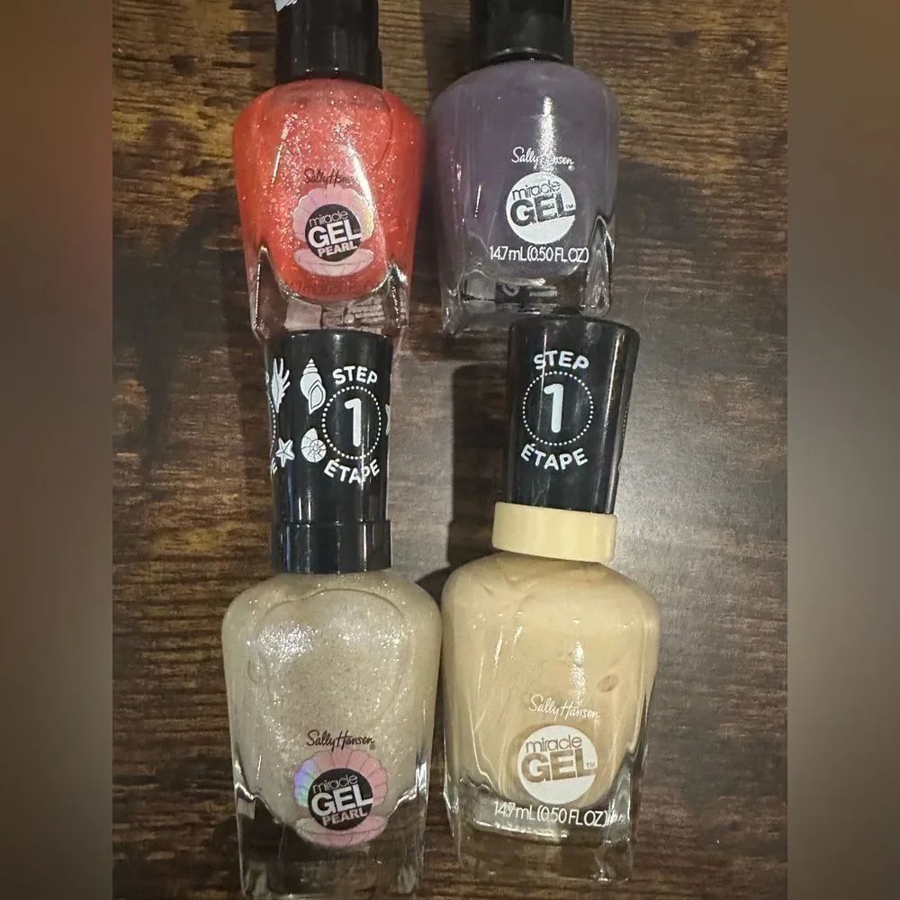 Sally Hansen miracle gel nail polish bundle gray yellow